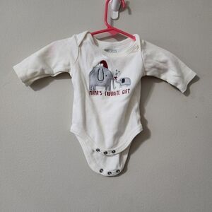 Baby Gear Cream Bodysuit Longsleeve with Elephant Christmas 0-3 Months